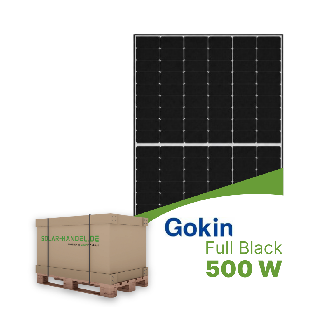 Gokin 500W TOPCon bifazial Doppelglas Full Black GK-4-54HTBD - Green TC