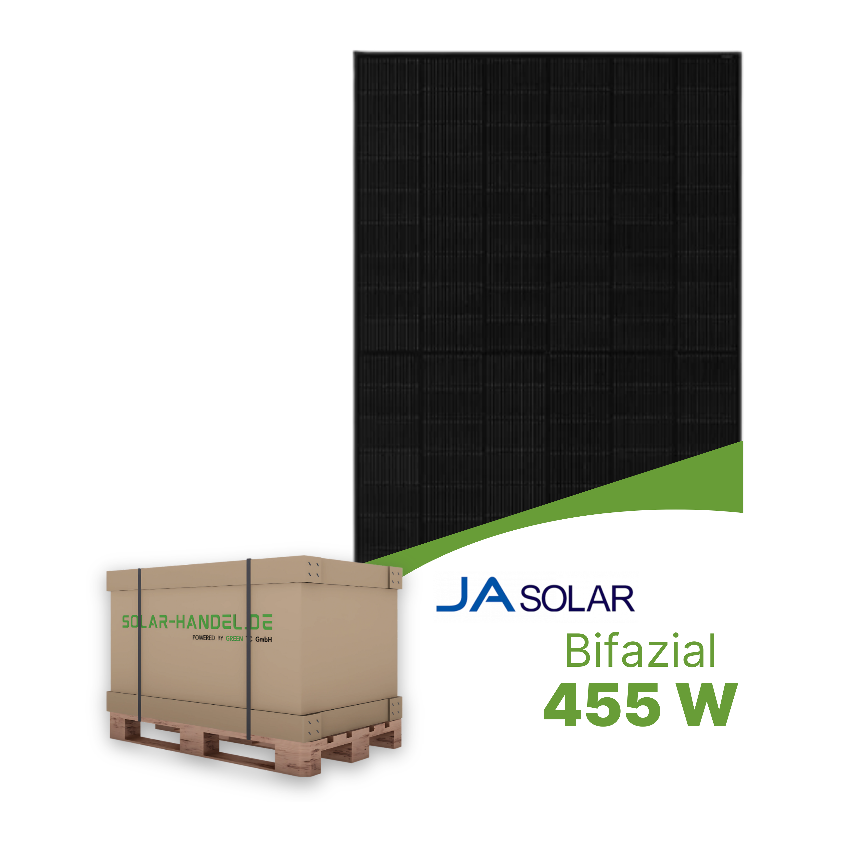 JA Solar 455W Bifazial Glas-Glas Full Black JAM54D41 LB - Palette (36 Stk.)