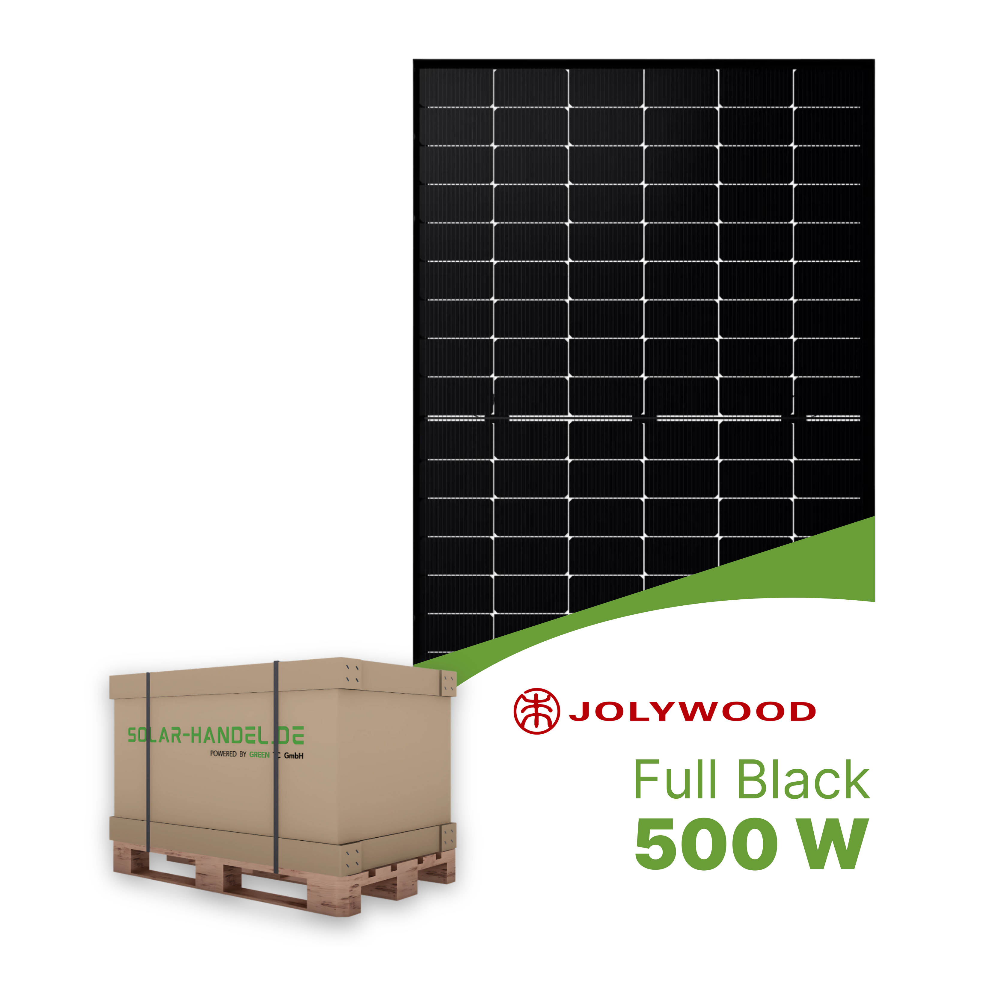 Jolywood 500W Bifazial Glas-Glas Full Black JW-HD108N-R2 - Palette (37 Stk.)